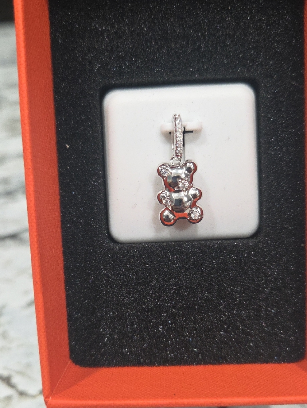 925 Sterling Siver GUMMY BEAR WITH 1.00 CTW MOISSANITE PENDANT